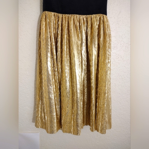 Amanda Uprichard Black and Gold Spaghetti Strap Dress - Picture 5 of 8